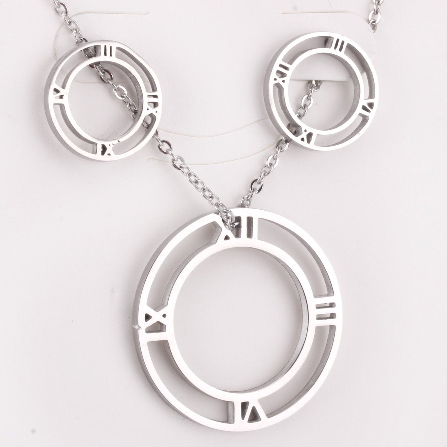 Hot Selling Roman numerals Necklace Earring Set Made By Stainless Steel Jewelry For Christmas Gift