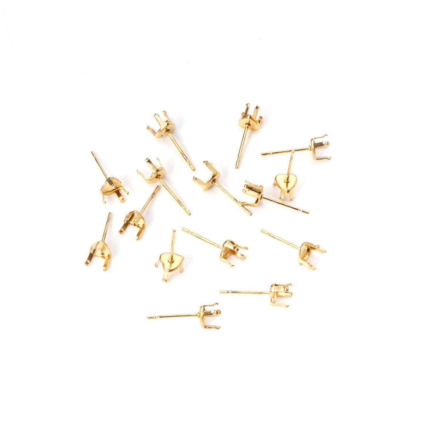 ASON 100pcs/lot Earrings Base 316L Stainless Steel Heart Earrings Making Crystal Bump Heart Earrings Base For DIY Jewelry Making