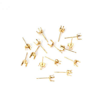 ASON 100pcs/lot Earrings Base 316L Stainless Steel Heart Earrings Making Crystal Bump Heart Earrings Base For DIY Jewelry Making
