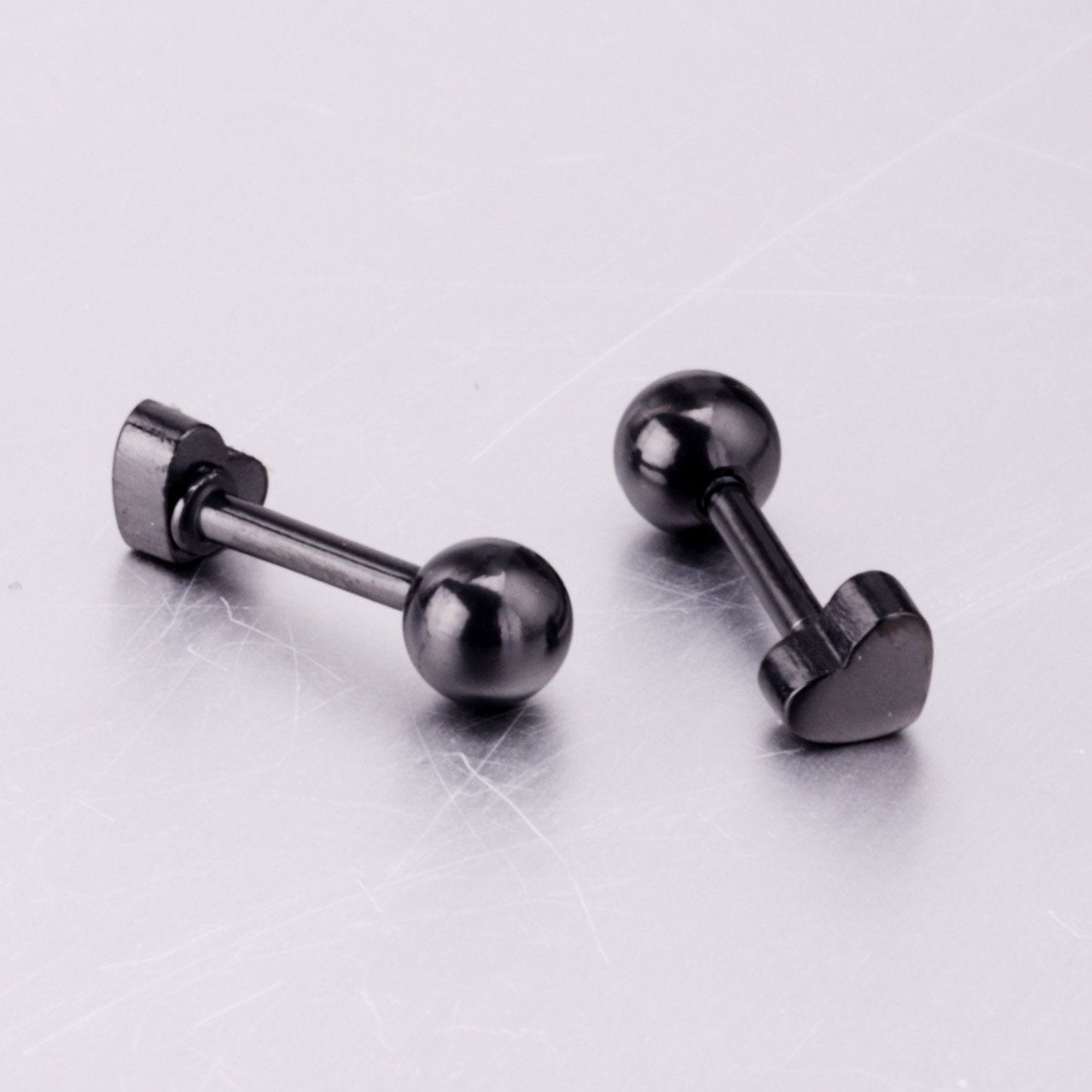 ASON Rose Gold/Black Stud Earrings Heart Stainless Steel Women Earrings Jewelry Gift Accessories,Anti-allergy