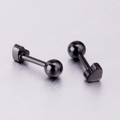 ASON Rose Gold/Black Stud Earrings Heart Stainless Steel Women Earrings Jewelry Gift Accessories,Anti-allergy