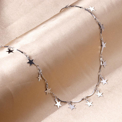 Metal Star Charms Necklaces For Goth Egirls Star Chains Choker Women collier pentacle Boho Jewelry Christmas Gift