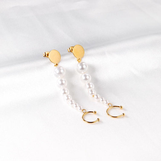 Imitation Pendant Earrings For Women Vintage Luxury Jewelry For Christmas Party Elegant Geometric Long Drop Earring