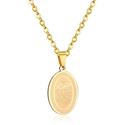 Muslim Scriptures Pendant Necklace Gold-color Necklace Women Jewelry
