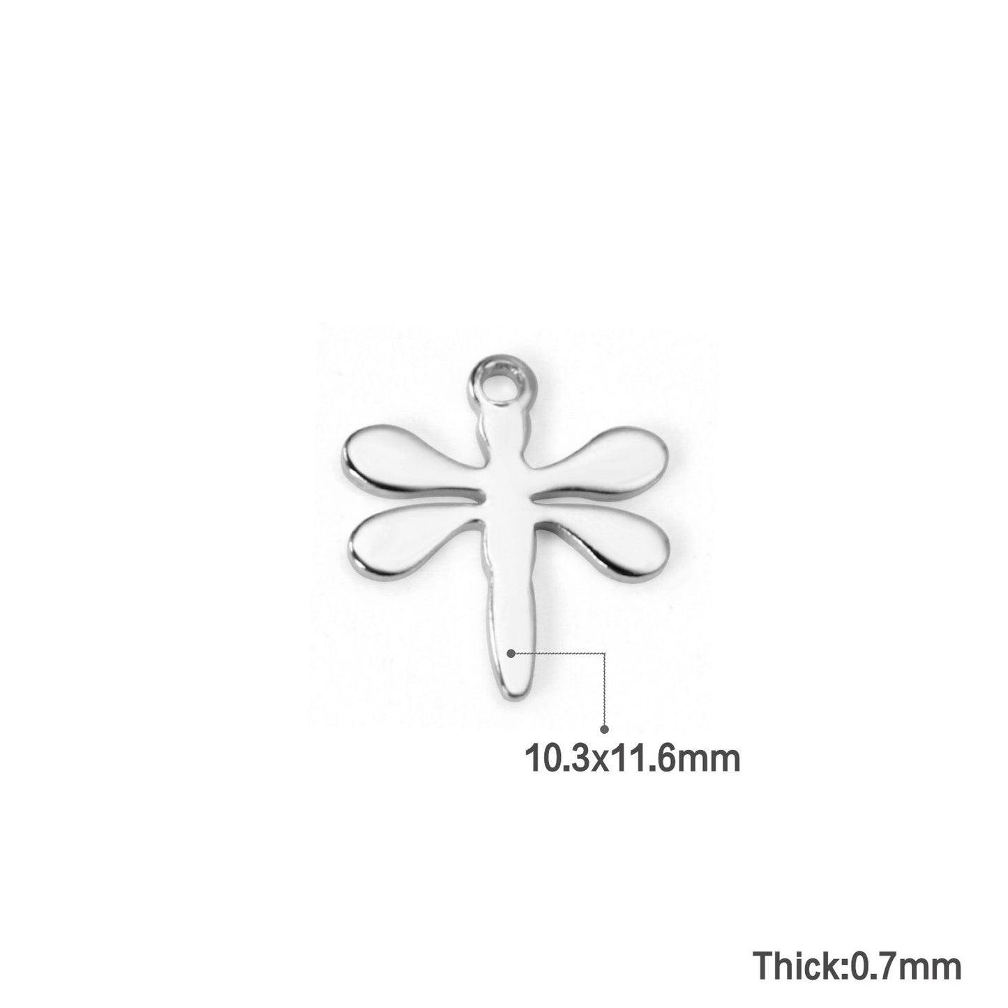 ASON 100pcs/lot Wholesale Dragonfly Pendant 316L Stainless Steel Animal Charm For Necklace Bracelet Jewelry Making Supplies