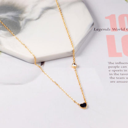 Red Heart Pendant With Crystal Stainless Steel Chain Necklace For Girls Fashion Party Jewellry Accessories 2021 Hot