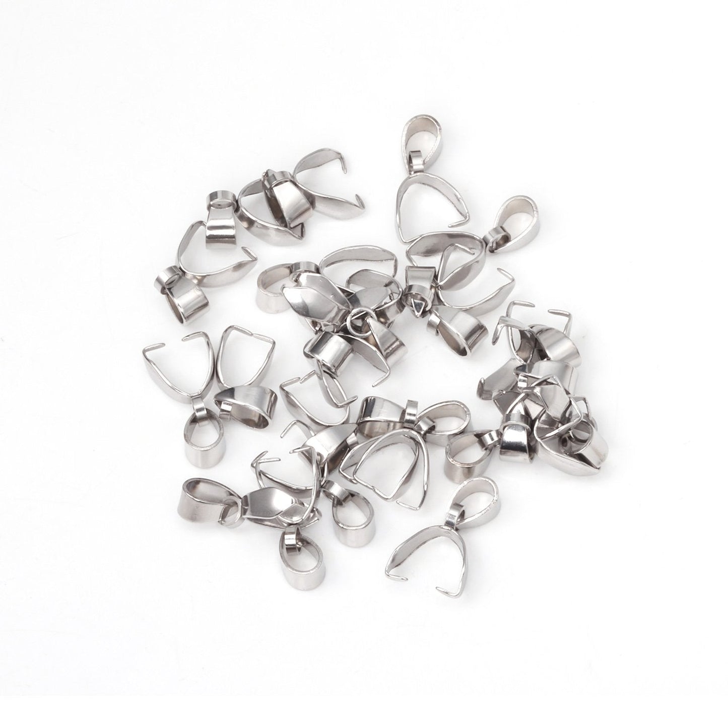 ASON 100pcs Stainless Steel Pendant Buckle Melon Seeds Clasp Hook Necklace Connector Charm Clip Jewelry Finding for DIY Jewelry