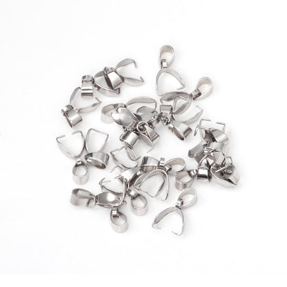 ASON 100pcs Stainless Steel Pendant Buckle Melon Seeds Clasp Hook Necklace Connector Charm Clip Jewelry Finding for DIY Jewelry