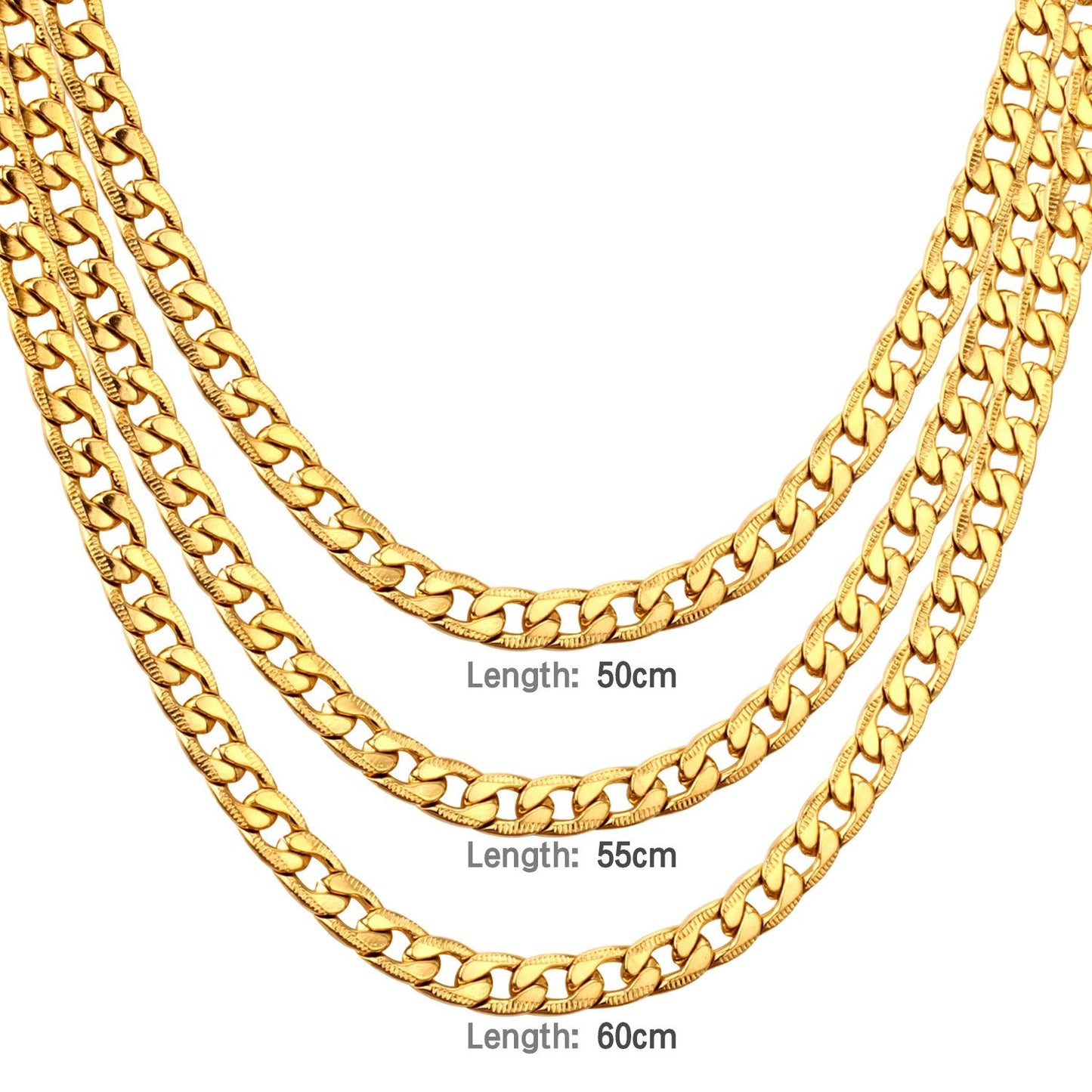 ASON Women/Men Necklace Set Three Colors Stainless Steel Necklace with Bracelet Set Cuban Chain for Diy Jewelry Making