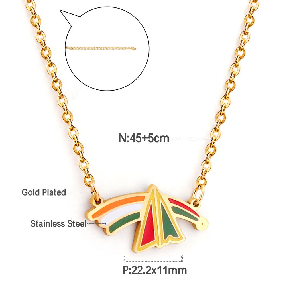 Rainbow Pendant Necklace For Girls Birthday Gifts Summer Lucky Jewelry Colorful Rainbow Charms Collares For Woman