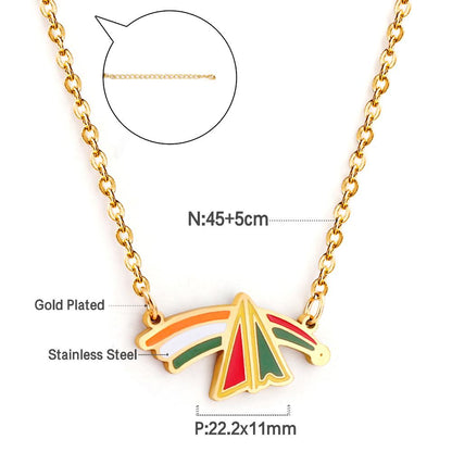 Rainbow Pendant Necklace For Girls Birthday Gifts Summer Lucky Jewelry Colorful Rainbow Charms Collares For Woman