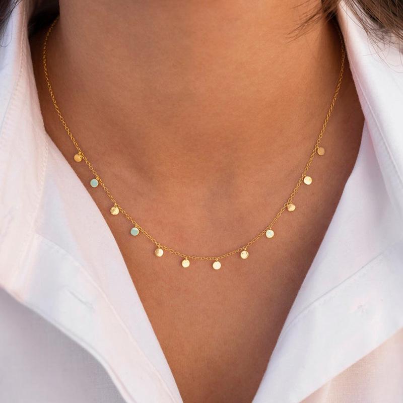 Bohemia Star Collier Elegant Stainless Steel Jewelry Flash Women's Chains Necklaces Office Lady Collars