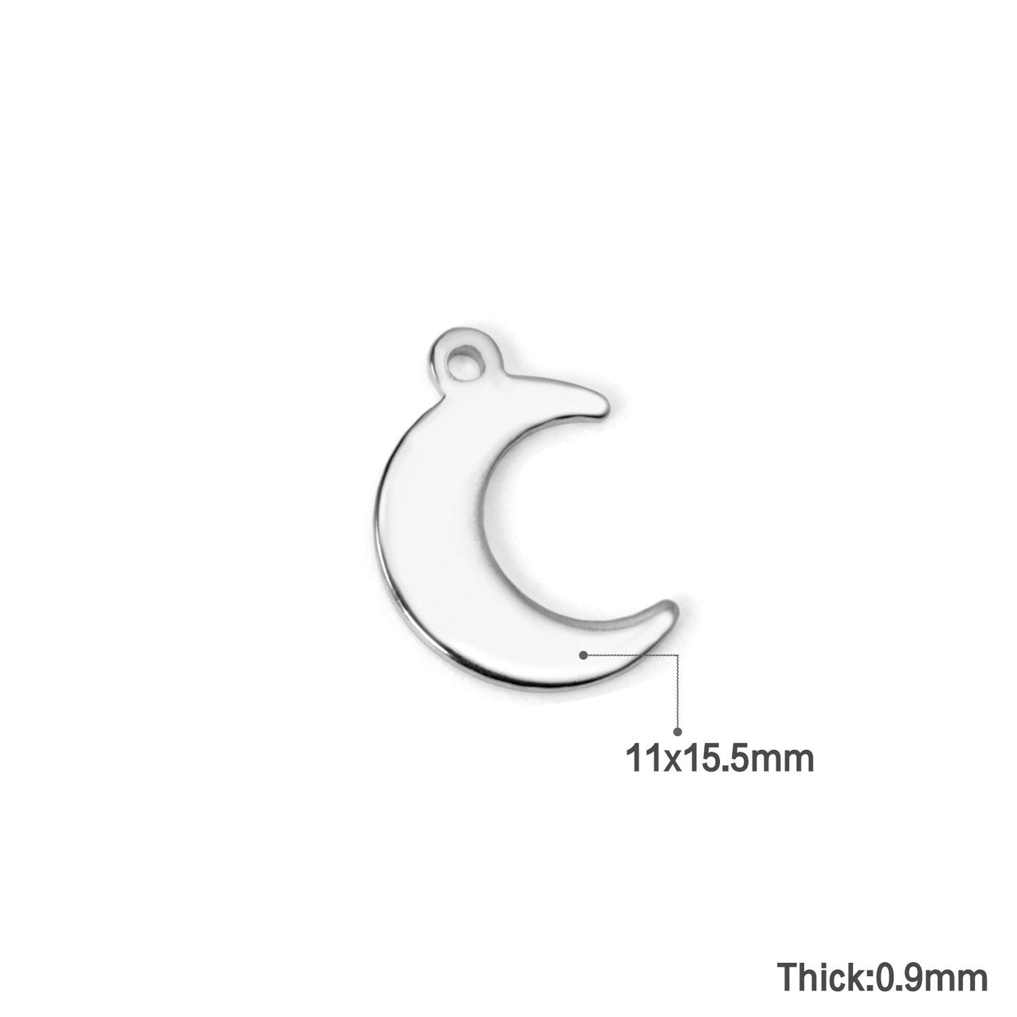 ASON 100Pcs/Lots New Fashion Moon Charms 316L Stainless Steel For Necklace Bracelet Anklet DRY Handmade Jewelry Making Supplies