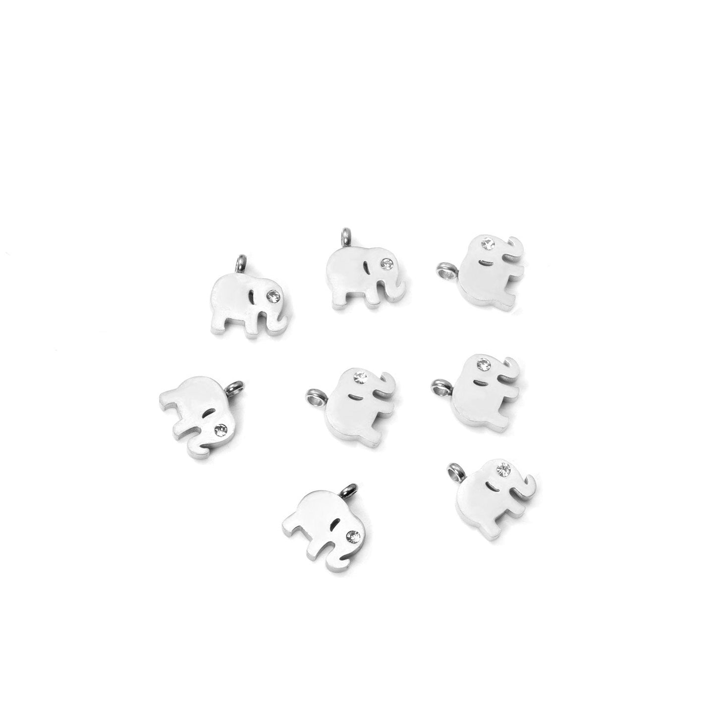 ASON 10pcs/Lot 12.5x9.5mm Gold Pendant Charms Stainless Steel Elephant For Necklace Bracelets DIY Jewelry Accessories Supplies