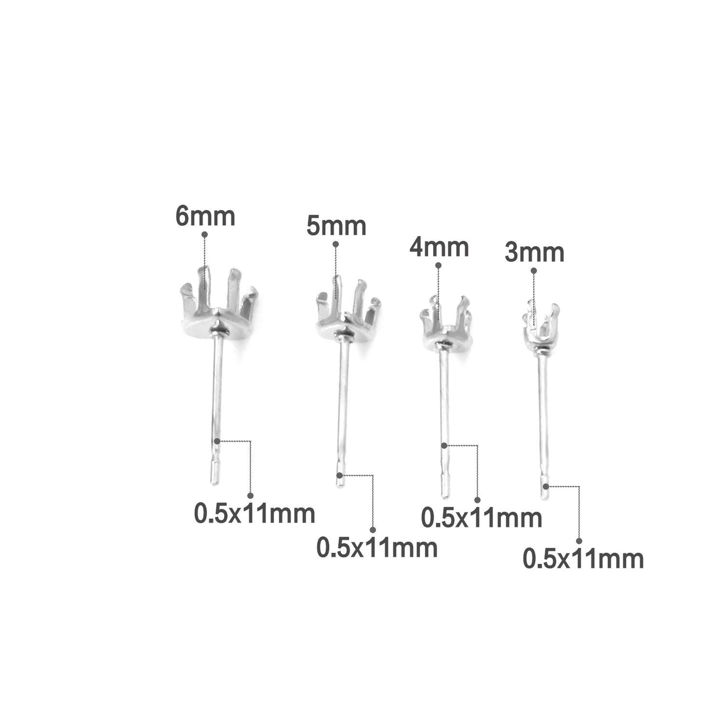 ASON 100pcs/lot Earrings Base 316L Stainless Steel Heart Earrings Making Crystal Bump Heart Earrings Base For DIY Jewelry Making