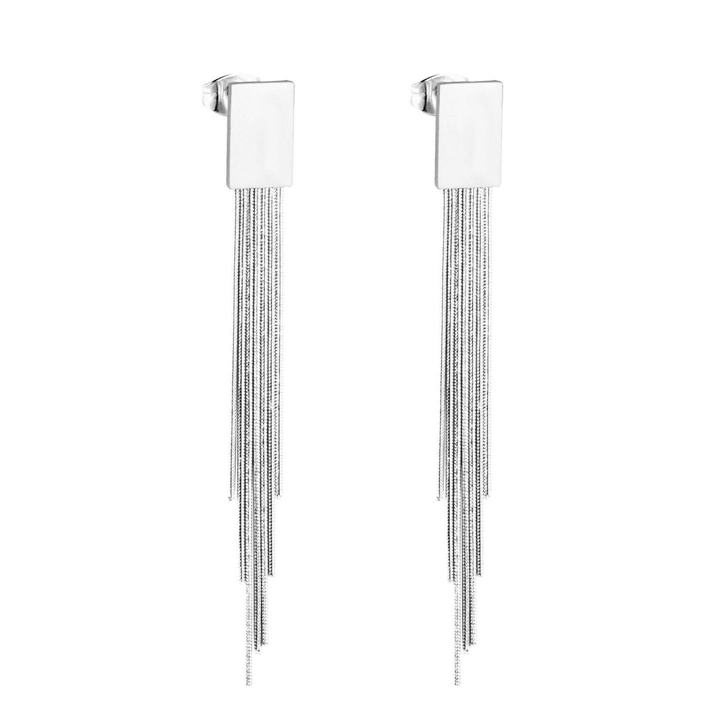 ASON Statement Korean Style Piercing Drop Earrings Tassel Dangle Earring Stainless Steel Jewelry for Women Gold Color Gift