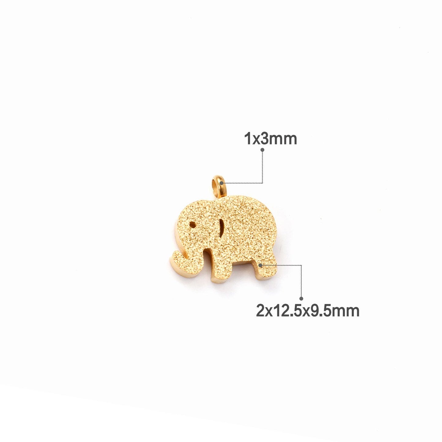 ASON 10pcs/Lot 12.5x9.5mm Gold Pendant Charms Stainless Steel Elephant For Necklace Bracelets DIY Jewelry Accessories Supplies