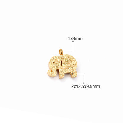 ASON 10pcs/Lot 12.5x9.5mm Gold Pendant Charms Stainless Steel Elephant For Necklace Bracelets DIY Jewelry Accessories Supplies
