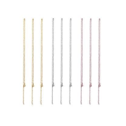 ASON Lot Stainless Steel 45+5cm Necklace Pendant Cross O-shaped Belt Extension Chain For Women Jewerly Diy Making