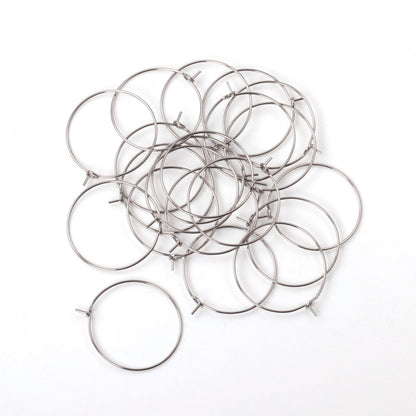 ASON 100pcs/lot Gold/Silver Color Big Circle Earring Hoops Stainless Steel Earring Clasps Metal Ring for Jewelry Making Supplies