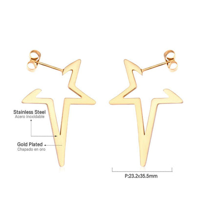 Star Earrings Drop Earring 2020 Gold Color Stainless Steel Korean Earings Set For Women Fashion Jewelry pendientes