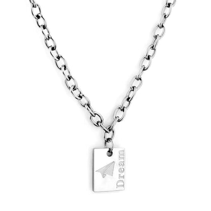 Gold Plated Link Chains For Man/Woman Thick Collier Punk Style Dream Letter Geometric Pendant Necklaces Hip Hop