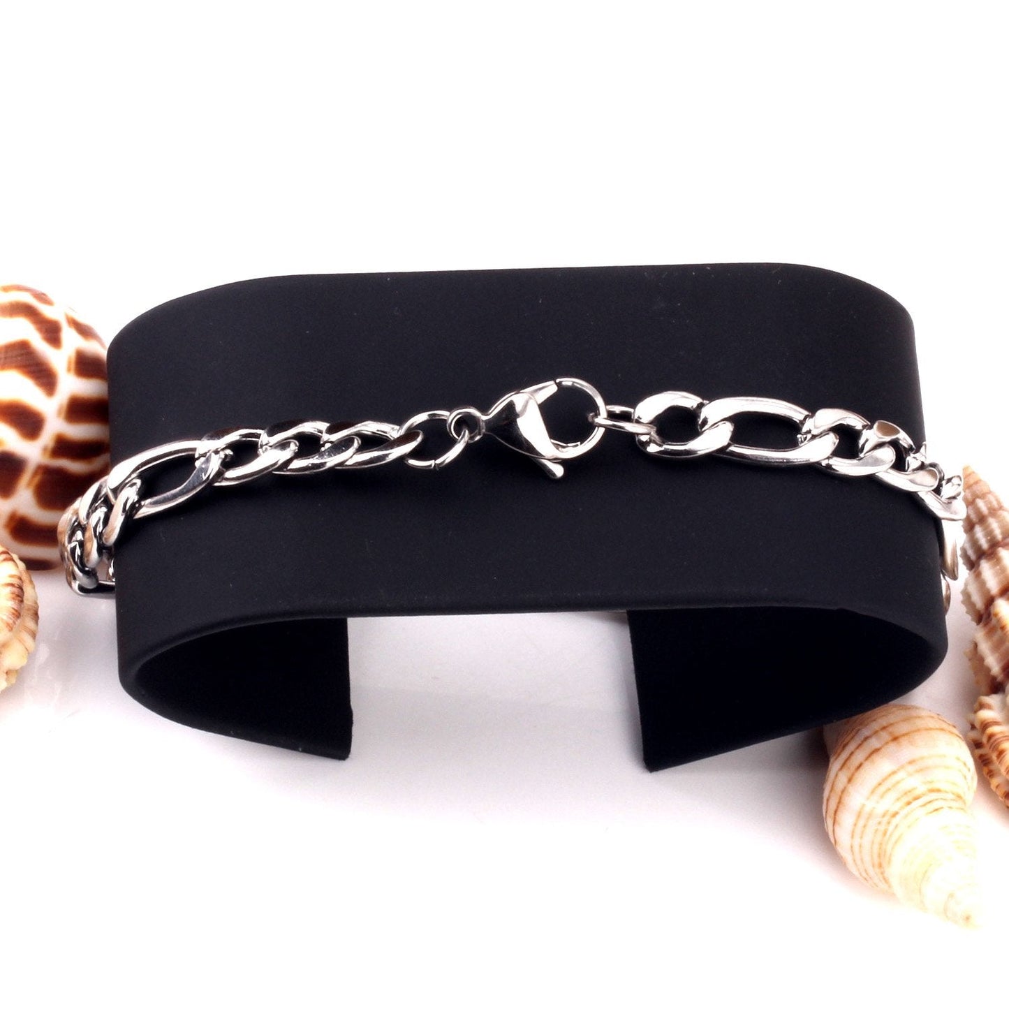 Wholesale Ason 7mm Cuban Link Chain Bracelets Stainless Steel Gold Color for Men Women Party Gift Fashion Bangle Jewelry Boho