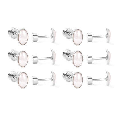 ASON Chic Style Imitation Pearl Screw Stud Earring 2022 Brinco Stainless Steel Geometry Earrings Fashion Accessories Gift