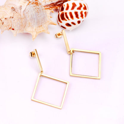 ASON Earrings for Women Gold Color Geometry Dangle Drop Earrings Stainless Steel Accessories Bijoux Party Dropshipping Gift