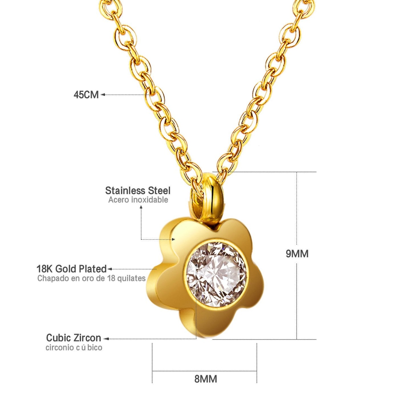 Vintage Flower Star Stainless Steel Gold Necklace Female's Sweater Retro Pendant Necklace Accessory Gifts