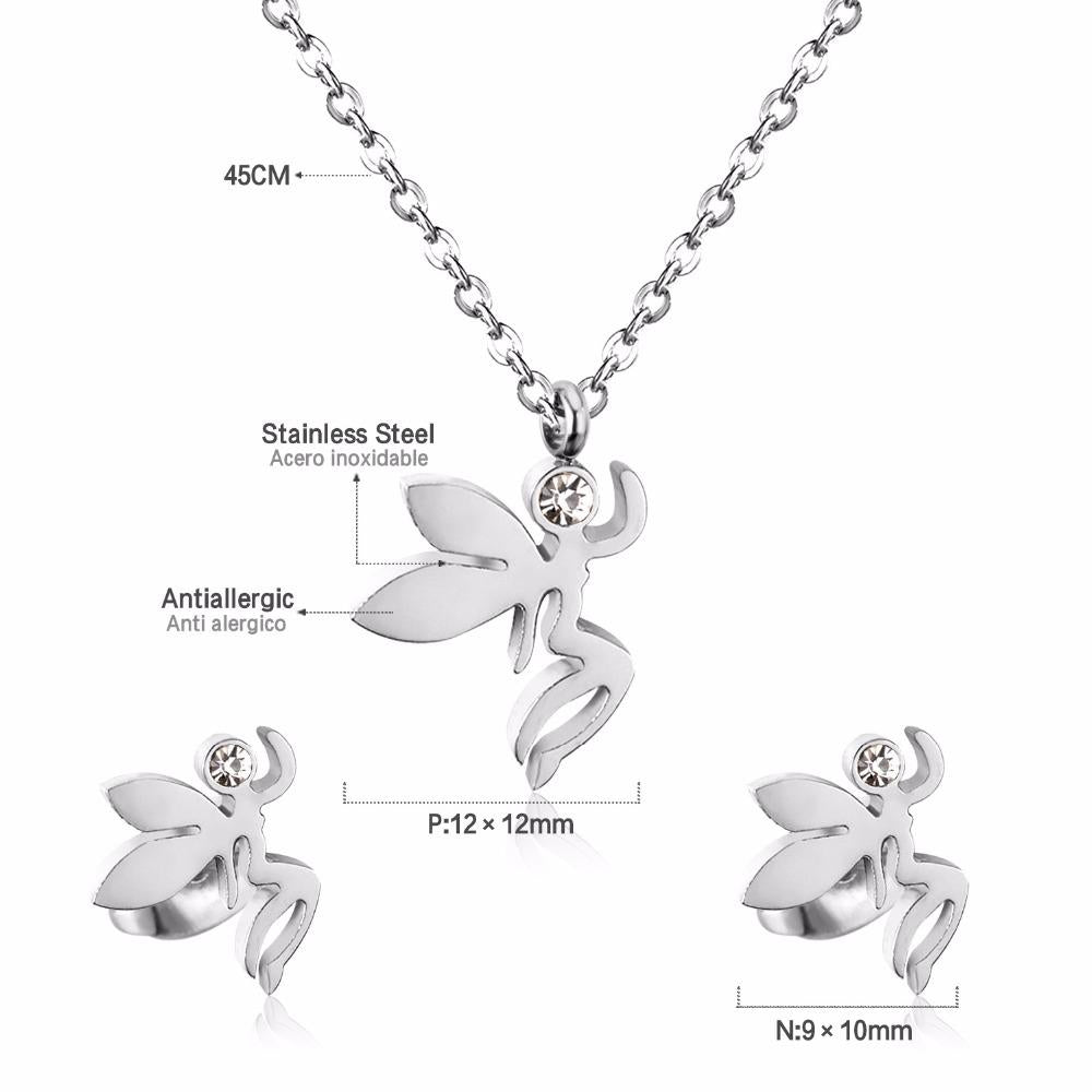Fashion Jewelry Sets Stainless Steel  Pendant Necklace Earrings Sets For Women Accessories Jewelry