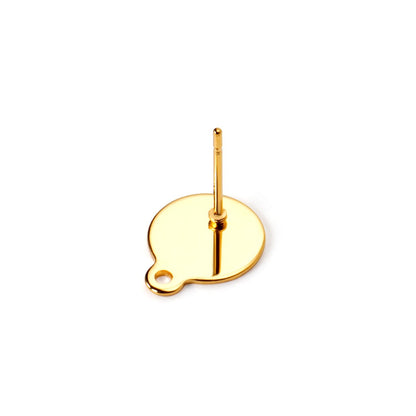 ASON 100Pcs/Lots Ear Studs Earring Accessories Studs Stainless Steel Gold Base Setting Connector For DIY Jewelry Making Supplies