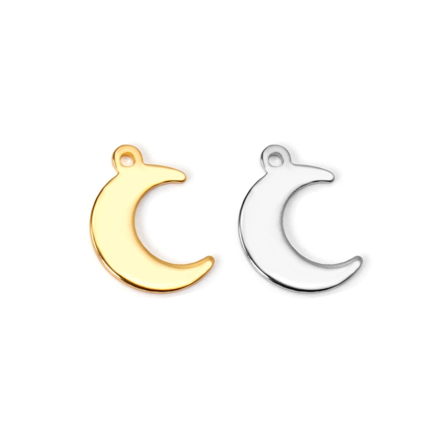 ASON 100Pcs/Lots New Fashion Moon Charms 316L Stainless Steel For Necklace Bracelet Anklet DRY Handmade Jewelry Making Supplies