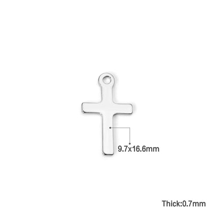 ASON 100Pcs/Lots Cross Charms 316L Stainless Steel Religious Pendant Gold Silver Color For Necklace DIY Jewelry Making Supplies