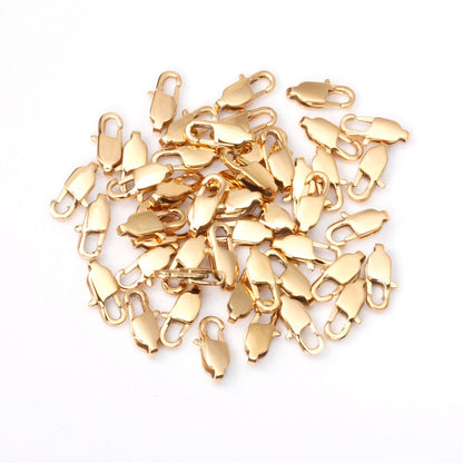 ASON 50/pcs Gold/Silver Color Stainless Steel Lobster Clasp for Necklace Bracelet Findings Connector DIY Jewelry Making Supplies