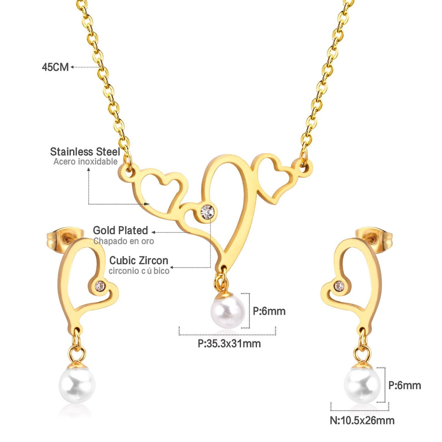 Hot Imitation Pearl Wedding necklace earring set Bridal jewelry set for women Elegant Party Gift Fashion Costume