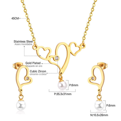 Hot Imitation Pearl Wedding necklace earring set Bridal jewelry set for women Elegant Party Gift Fashion Costume