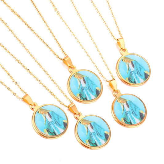 Hot Sale Stainless Steel Blessed Mary Pendants Necklace Jewelry-105601G