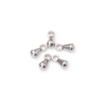 ASON 100pc/Lot 316L Stainless Steel Waterdrop End Beads For DIY Extender Chain Pendant Jewelry Making Findings Accessories