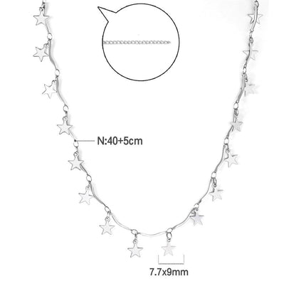 Metal Star Charms Necklaces For Goth Egirls Star Chains Choker Women collier pentacle Boho Jewelry Christmas Gift