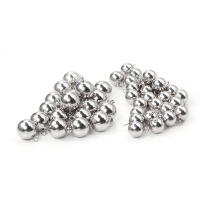 ASON 100pcs 8mm 10mm Stainless Steel Ball with Ring Jewelry Finding Pendant Charm Steel Beads for DIY Jewelry Making