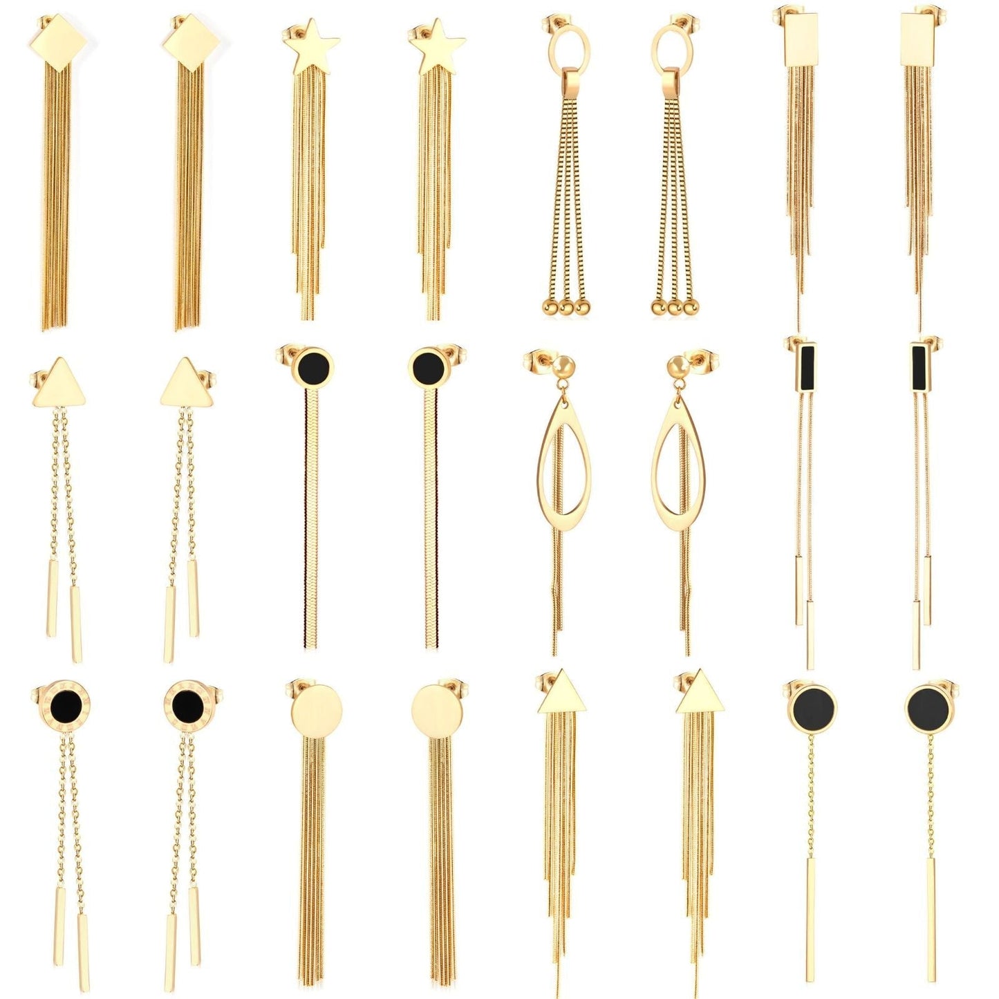 Vestido Jewelry Korean Style Wedding Tassel Drop Earrings Women Stainless Steel Dangle Earings Christmas Pendientes