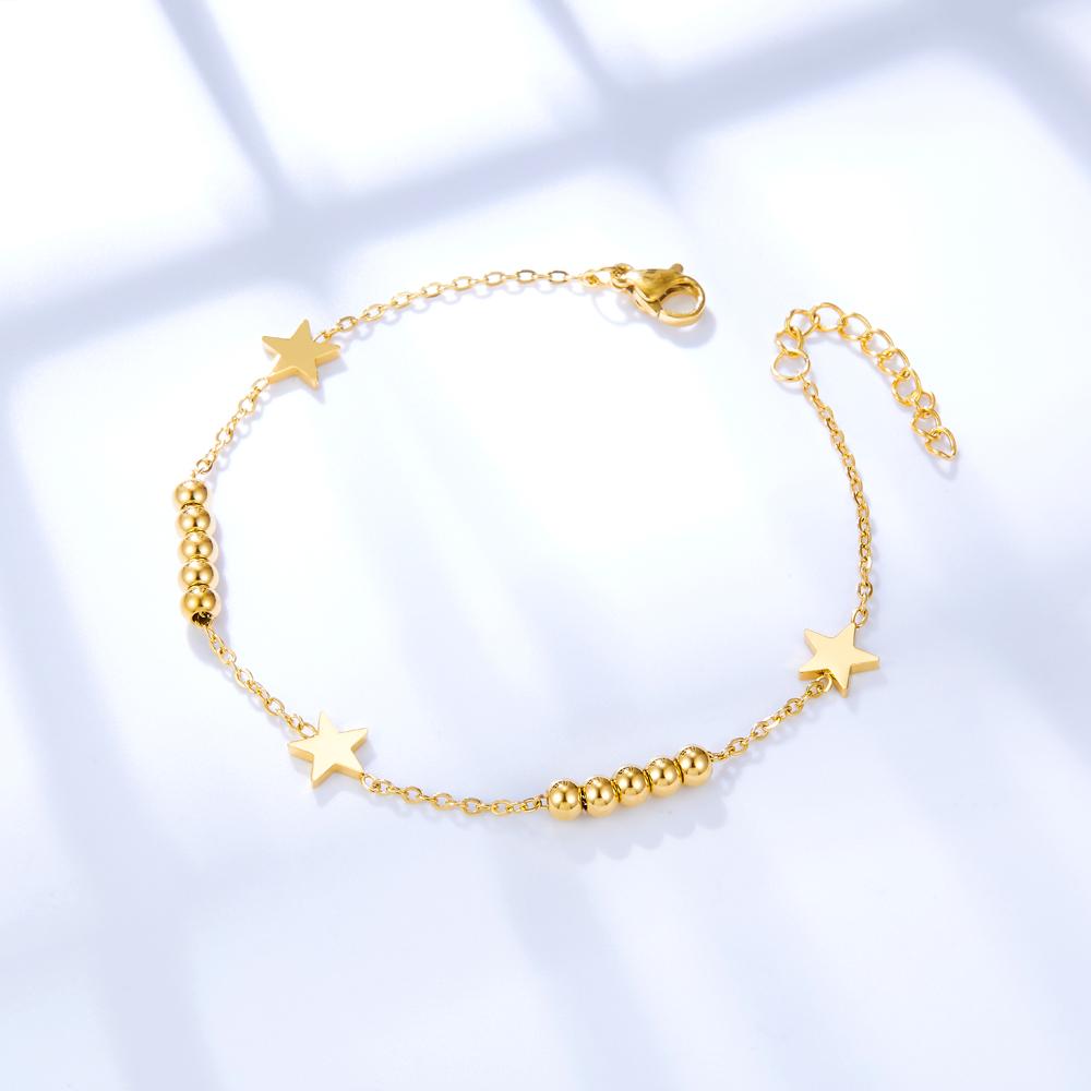 Boho Classic Woman's Bracelets Beads Chains Wrist Jewerly For Woman Simple Design Gold Plated Star Charms My Orders
