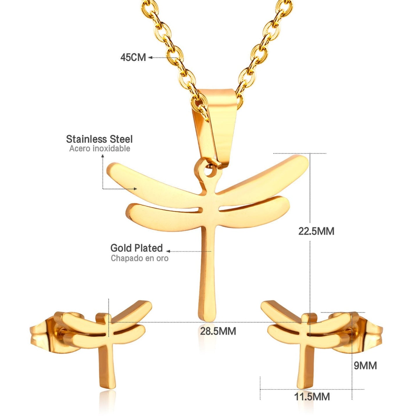 Tree Leaf Jewellery Set Accessories Necklace Earring Stainless Steel Wedding Dubai Indian  Jewelry Sets Free Chain