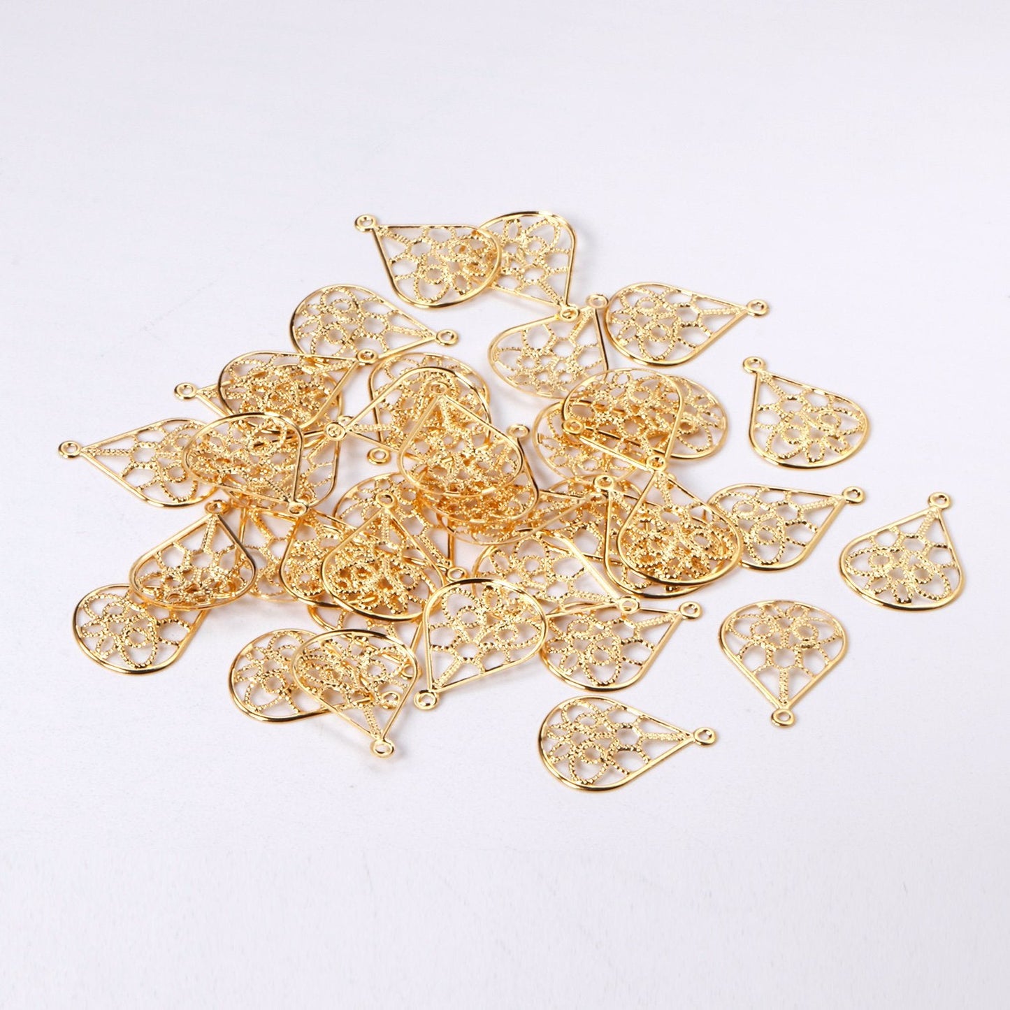 ASON 100 Pcs/Lots Classical Water Droplets Charm 316L Stainless Steel  For Necklace Earring DRY Handmade Jewelry Making Supplies