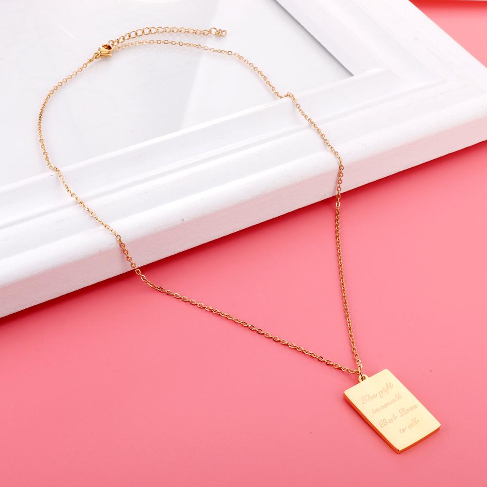 Necklace For Men Stainless Steel Letter Bar Geometry Pendant Necklace Women No Fade Link Chains Jewelry Wholesale