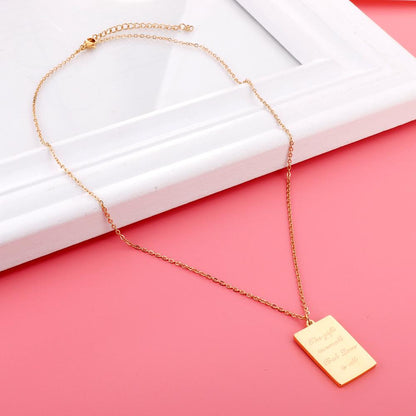 Necklace For Men Stainless Steel Letter Bar Geometry Pendant Necklace Women No Fade Link Chains Jewelry Wholesale