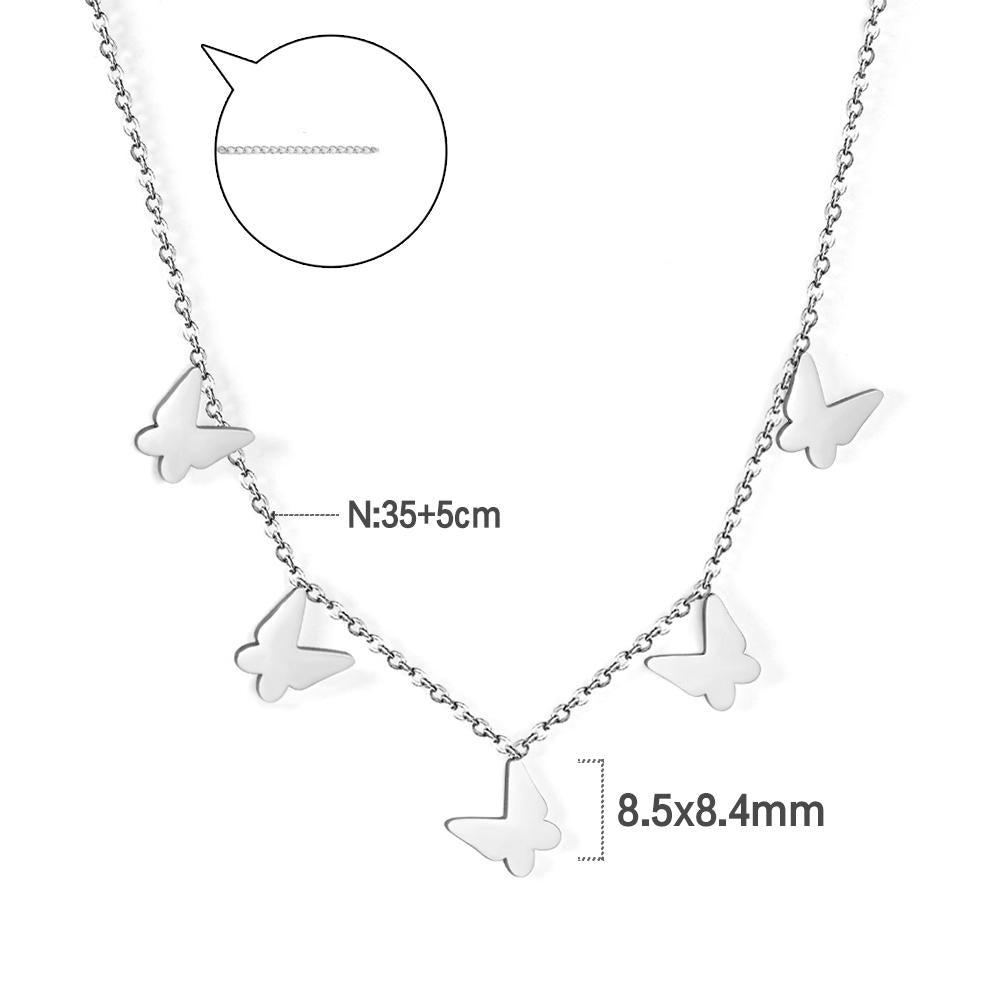 Vintage Many Charms Choker Fairy Grunge Egirls 5 Butterflies Pendant Necklaces Halloween 2021 Trend Women Jewelry