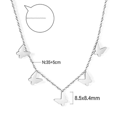 Vintage Many Charms Choker Fairy Grunge Egirls 5 Butterflies Pendant Necklaces Halloween 2021 Trend Women Jewelry