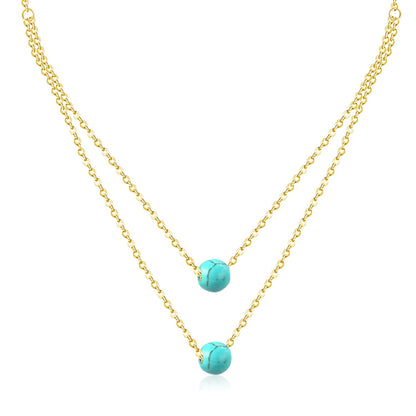 Retro 45+5cm Blue Period Pendant Chain Choker Women Imitation Necklaces Stainless Steel Jewelry Female Collier Gift